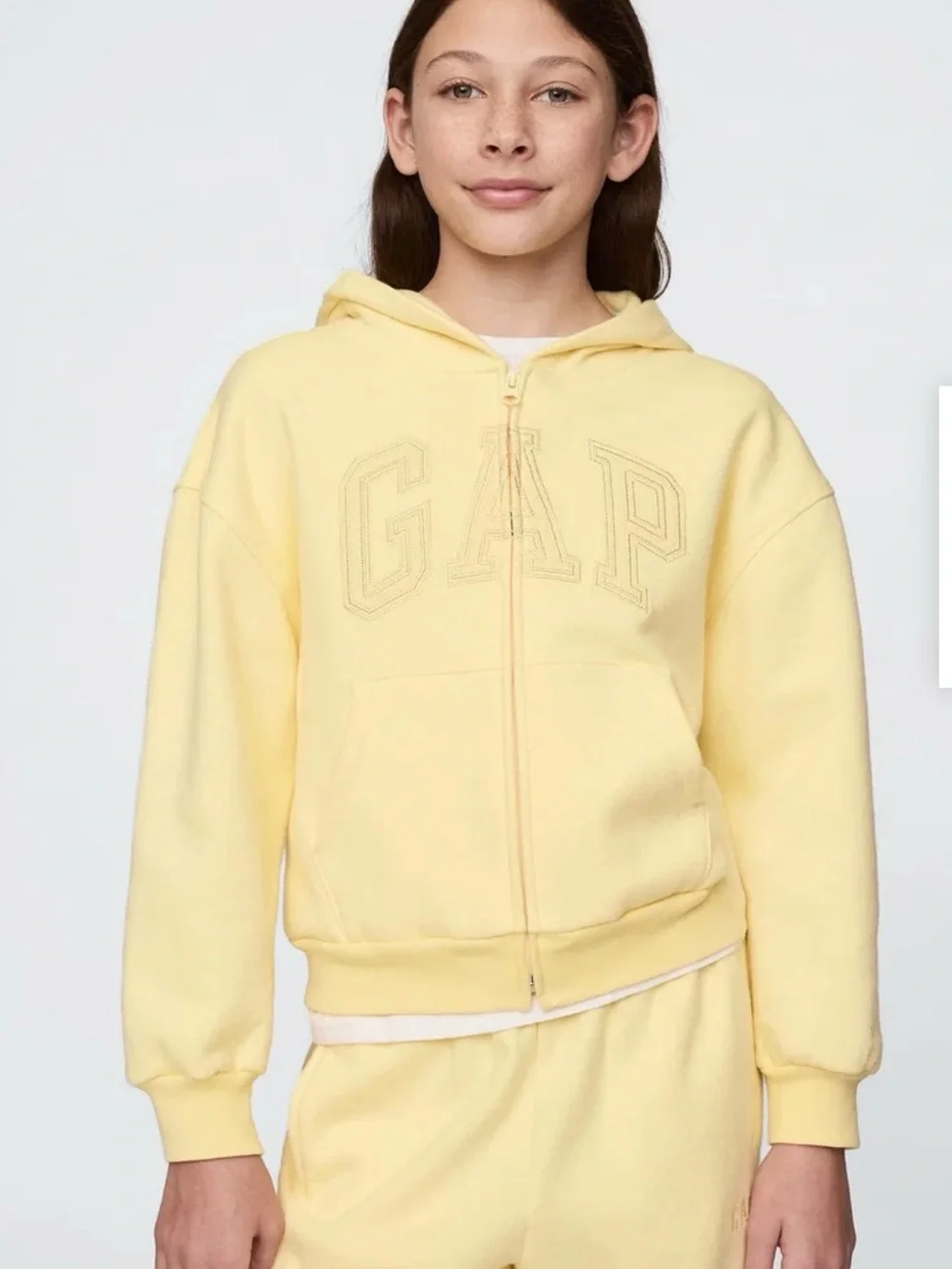 GAP Kids sz m 8 Pale Yellow Zip-Up Hoodie